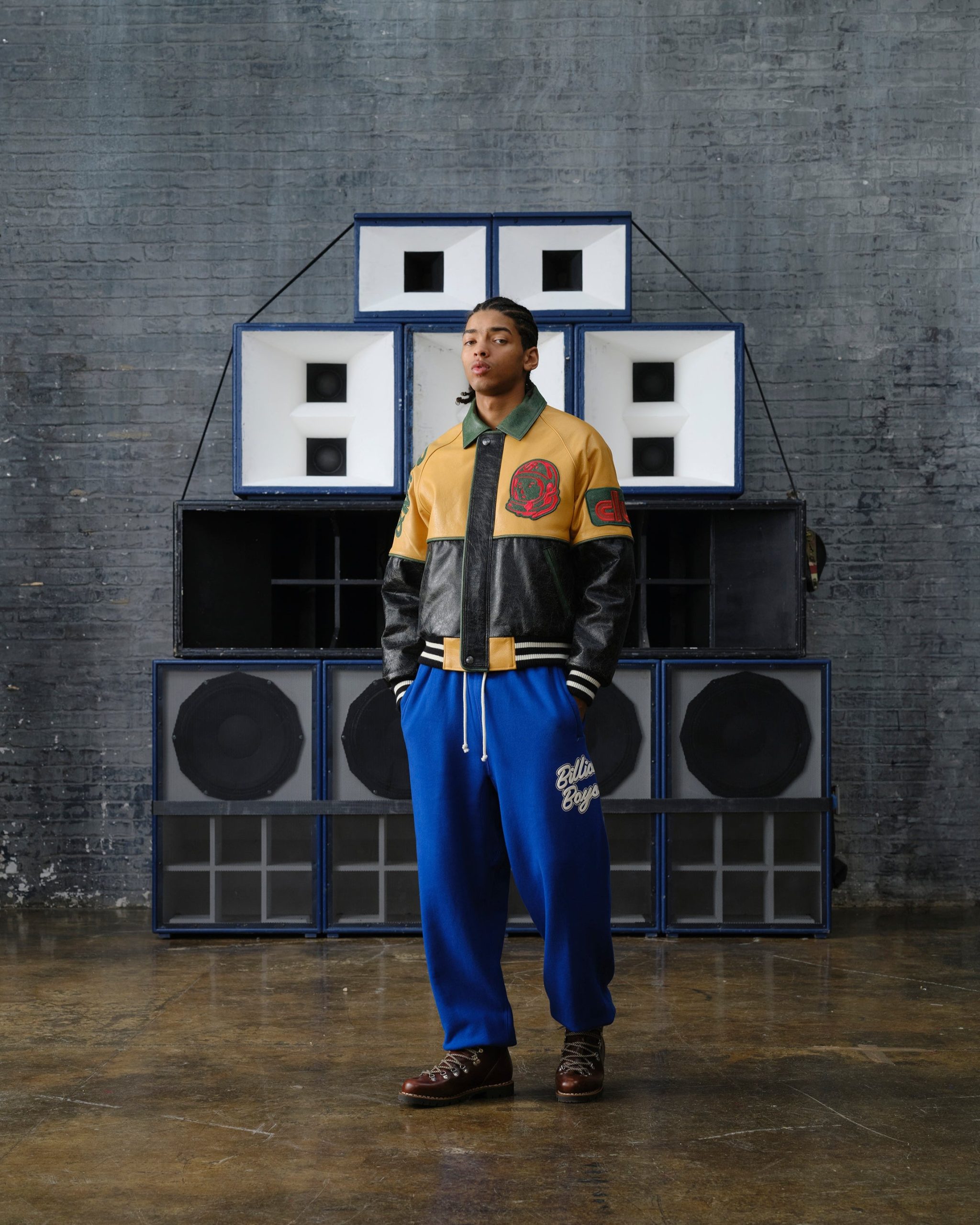 Club Cracked Leather Varsity Jacket - Image 2