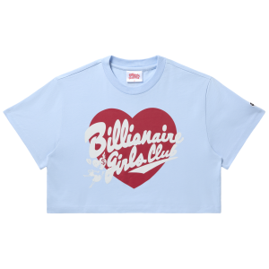 Womens Script Heart Cropped Tee