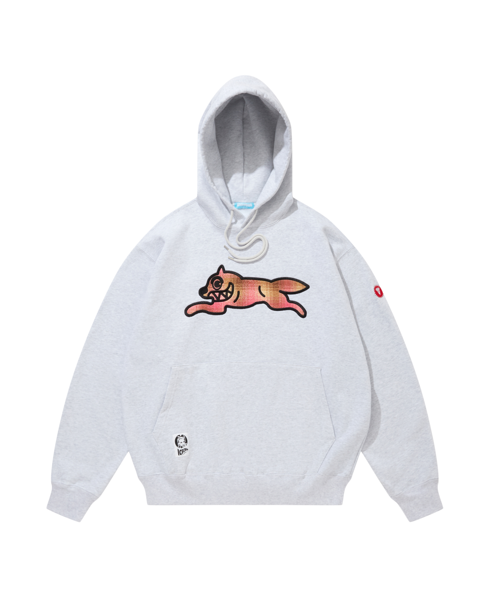 Applique Logo Hoodie Running Dog