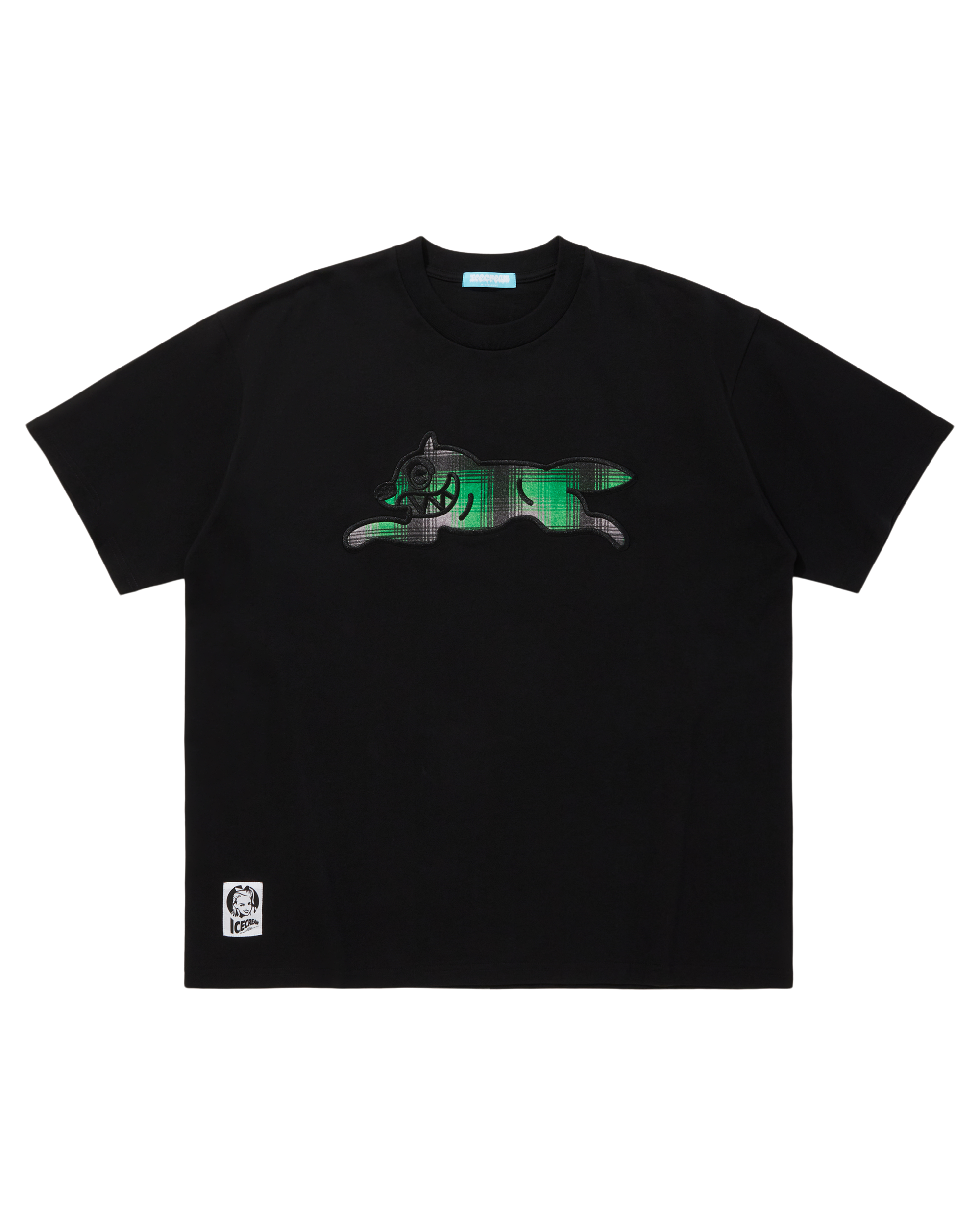 Applique Logo Cotton T-Shirt Running Dog