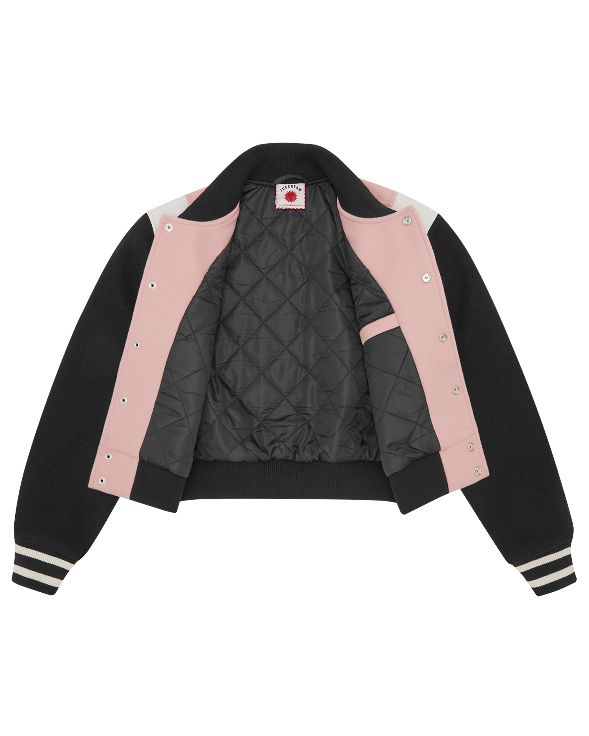 Womens Drippy Cropped Varsity Jacket - Image 4