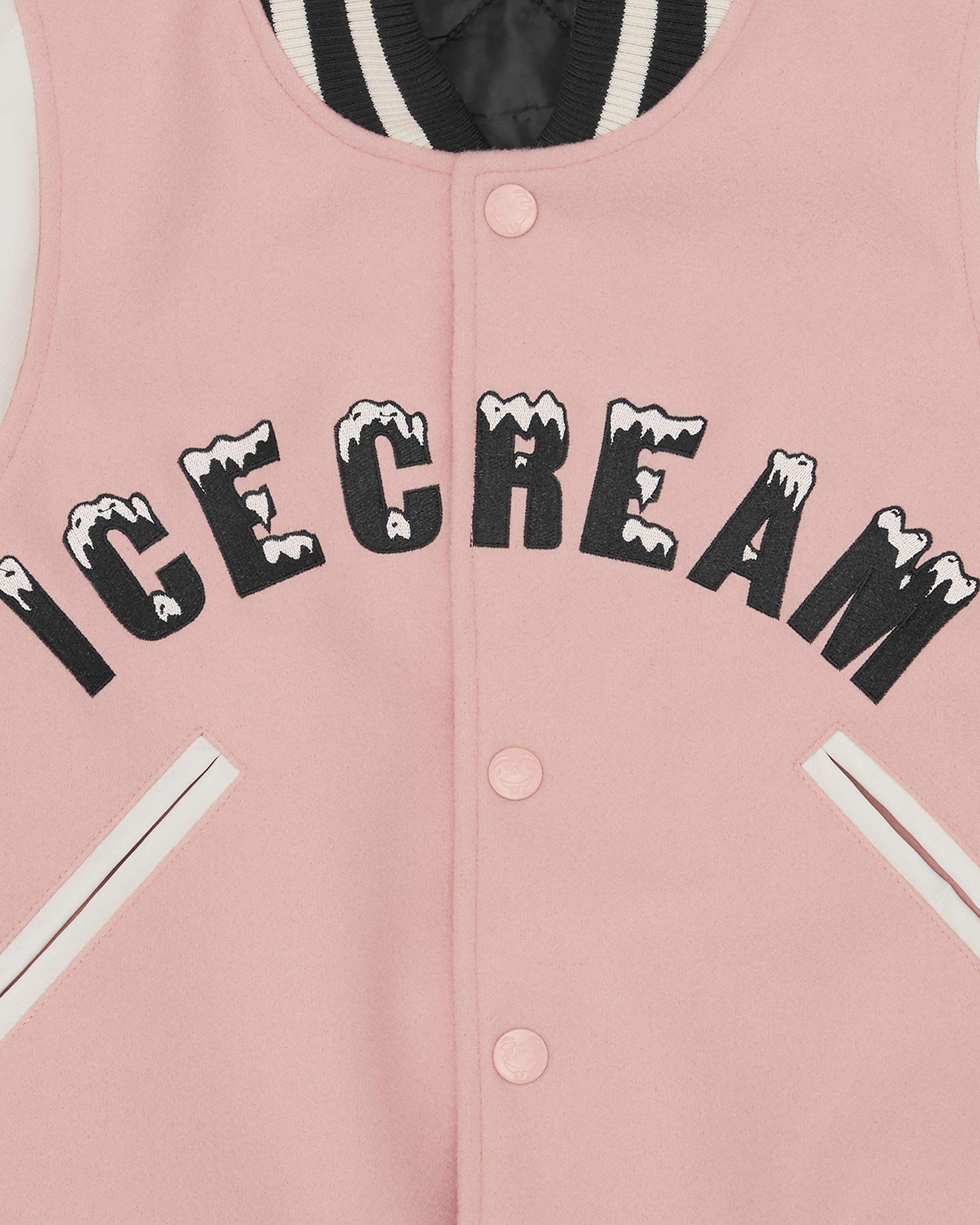Womens Drippy Cropped Varsity Jacket - Image 5