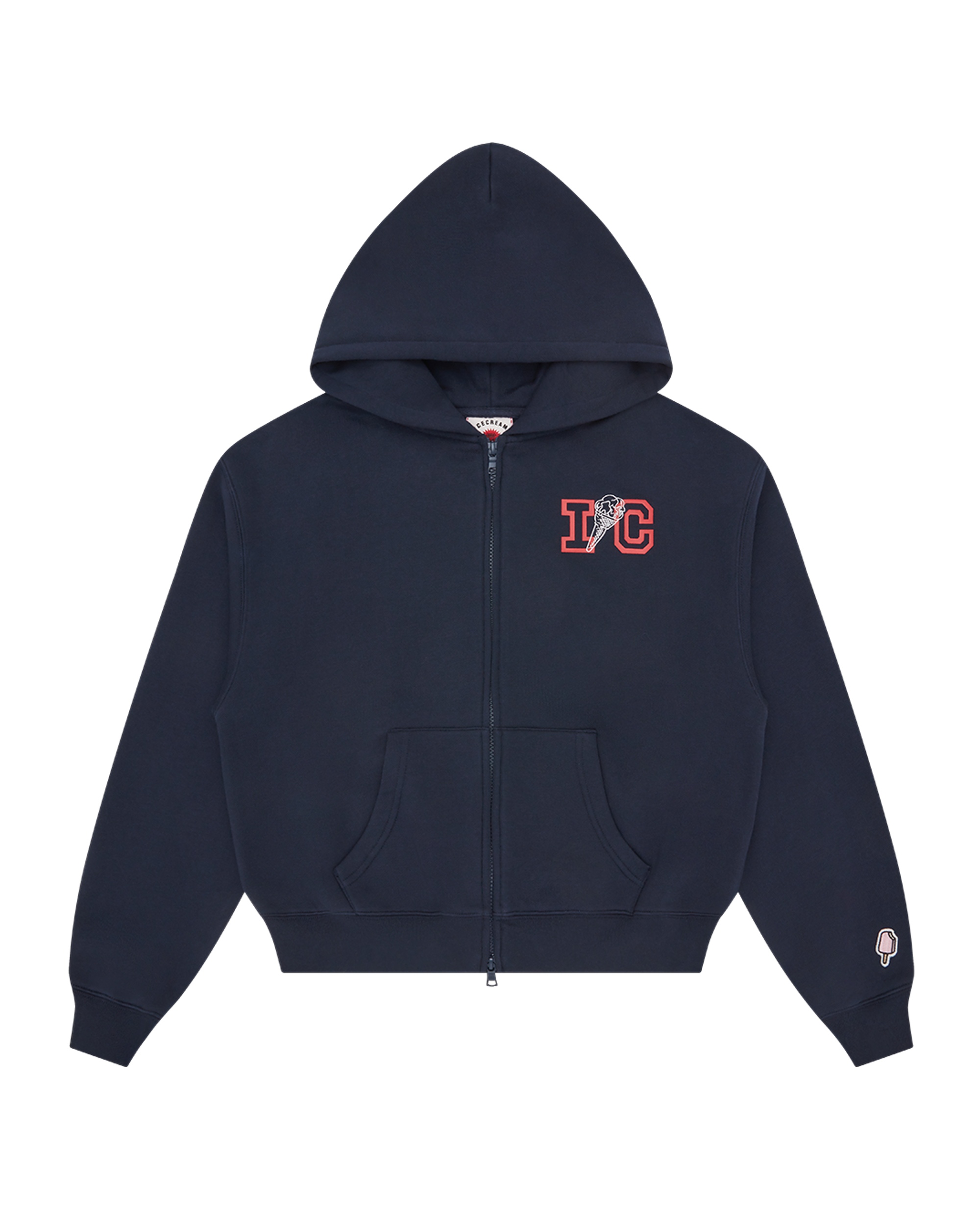 Womens Cone Cropped Zip Through Hood