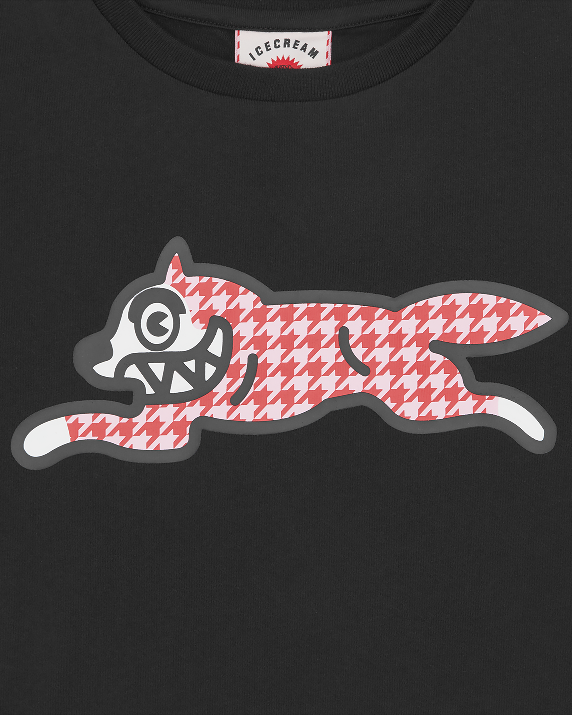 Womens Houndstooth Running Dog Baby Tee - Image 3