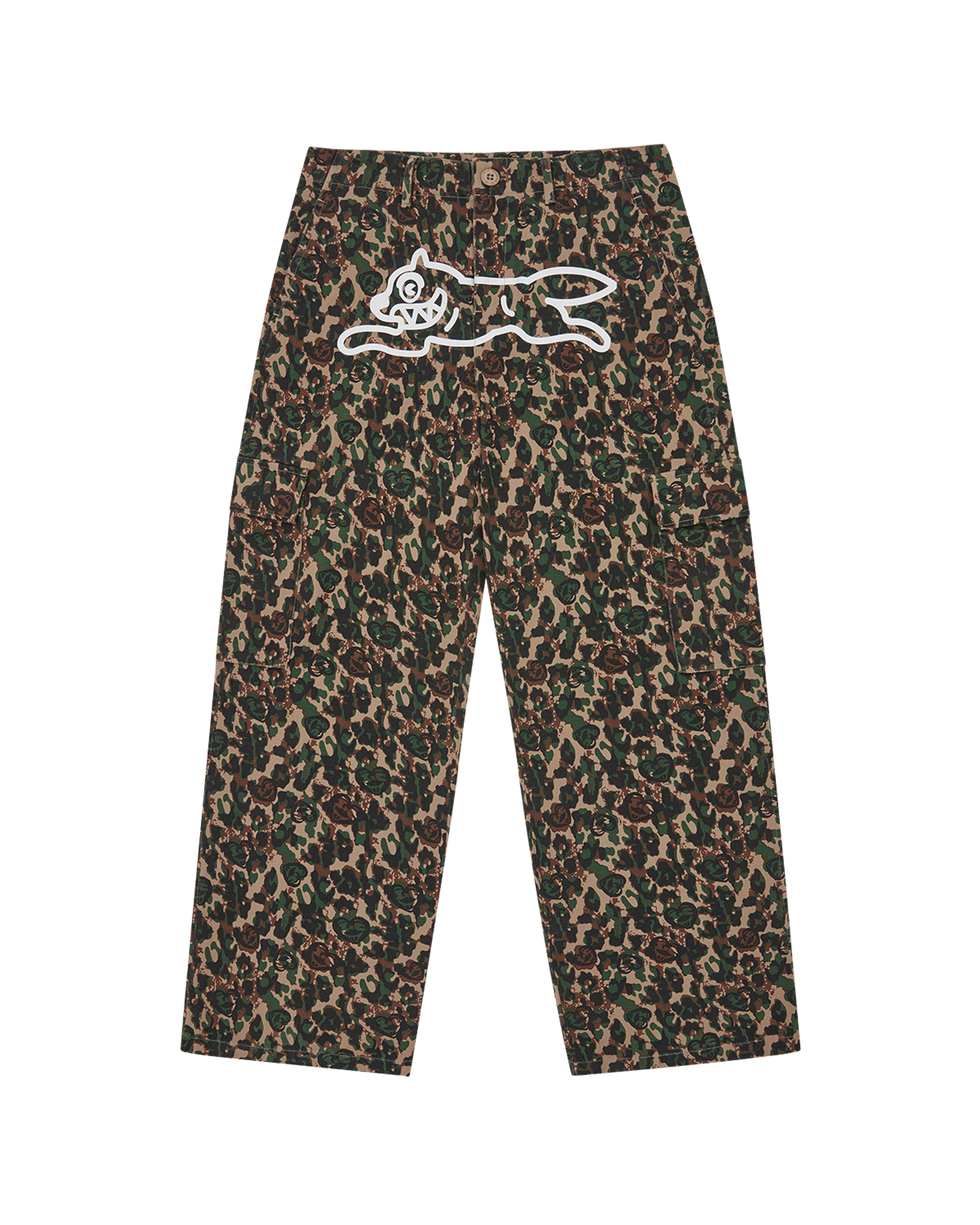 Womens Running Dog Woodland Camo Cargo Pants