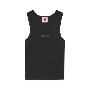 Womens Beaded Running Dog Ribbed Vest Top