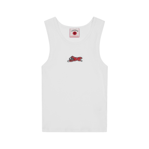 Womens Beaded Running Dog Ribbed Vest Top